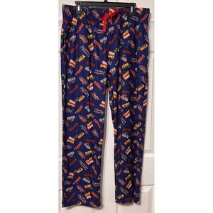 Marvel Comics Avengers Men's Fleece Sleep Pant's Blue Character Logo Print Large
